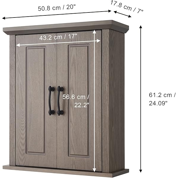 Clóset de Pared extraíble con Puertas Dobles, Color Blanco Pull Handle Wall Cabinet clóset de pared