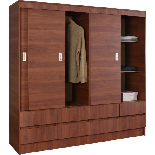 Clóset Maule 4 Puerta(s) 2 Repisa(s) 180x180x51 cm Cerezo