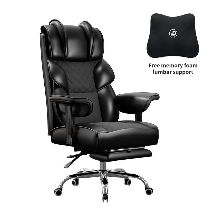 [Oferta relámpago de hoy] Silla de oficina grande y alta, silla de escritorio con reposabrazos suaves y ajustables, silla ergonómica para juegos con respaldo alto y soporte lumbar, sillas ejecutivas para computadora con reposapiés KC-5184