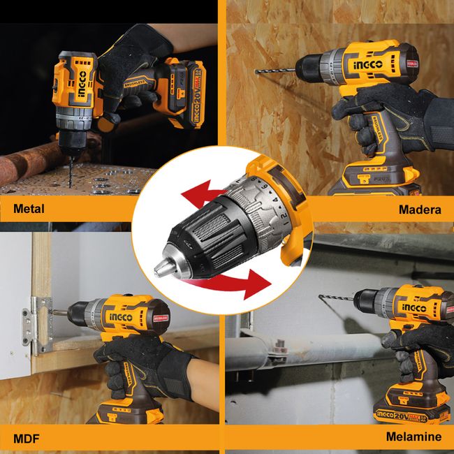 Kit 5 Herramientas  Taladro + Llave Impacto + Rotomartillo + Amoladora + Linterna 20V