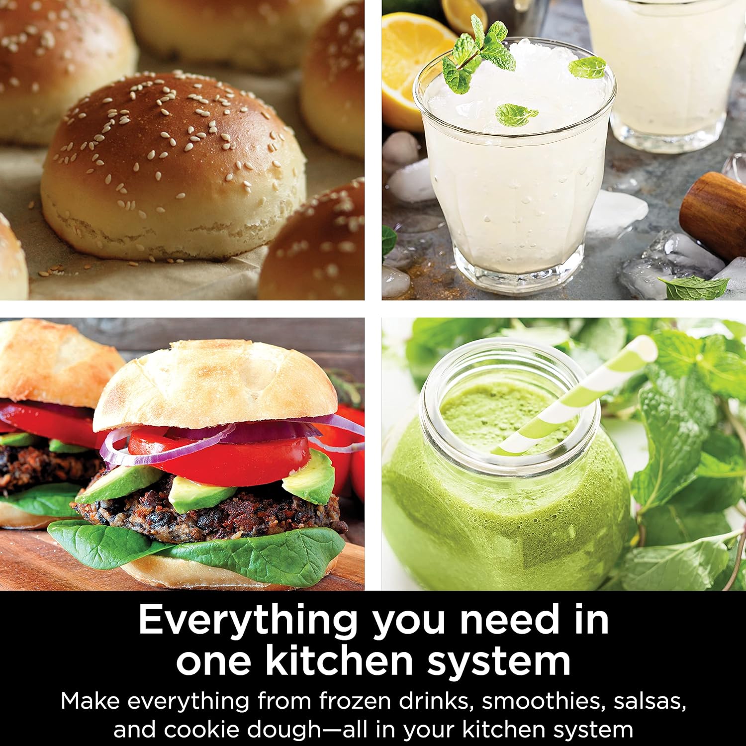 SS401 Foodi Power Blender Ultimate System con jarra de mezcla y procesamiento de alimentos de 70 onzas, fabricante de cuencos XL y extractor de nutrientes* y 7 funciones, color plateado