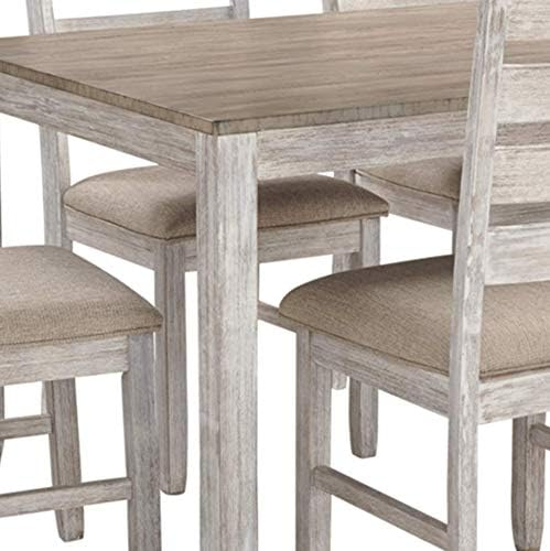 Juego de mesa de comedor de 20" con 6 sillas tapizadas.