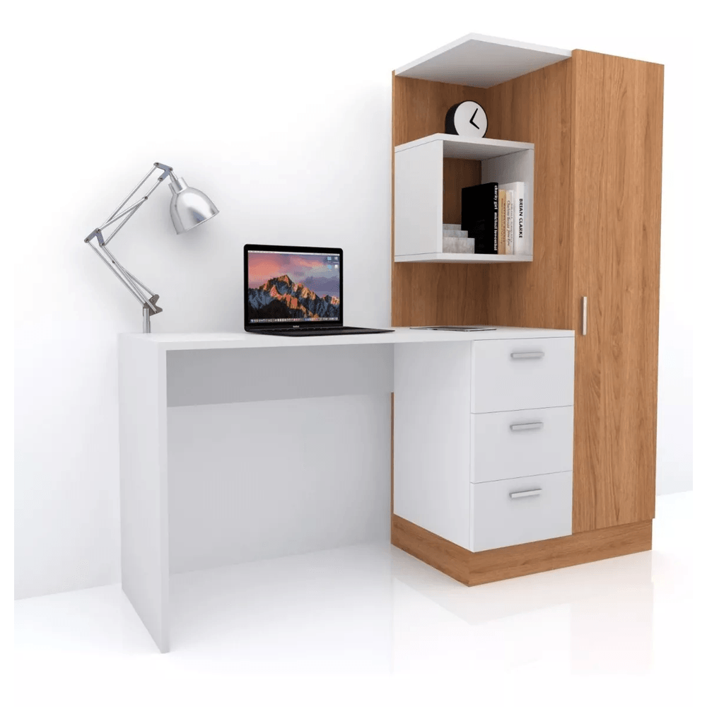 Escritorio Juvenil con   color Blanco/Marrón TU MESITA