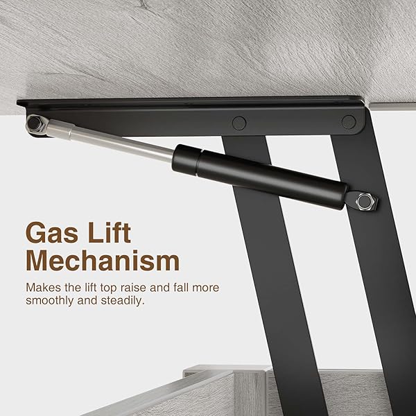 Mesa de centro con cubierta elevable, convertible, multifunción, con cajones y compartimiento oculto, se convierte en mesa de comedor, para sala de estar, oficina en casa, gris