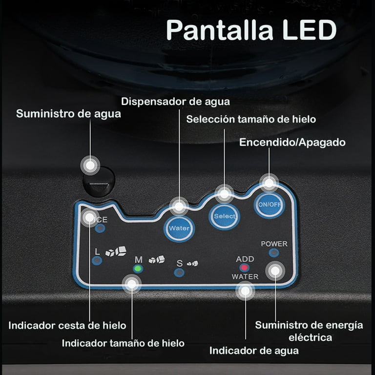 Máquina de Hielo, Capacidad de 25kg por Día para Garrafón