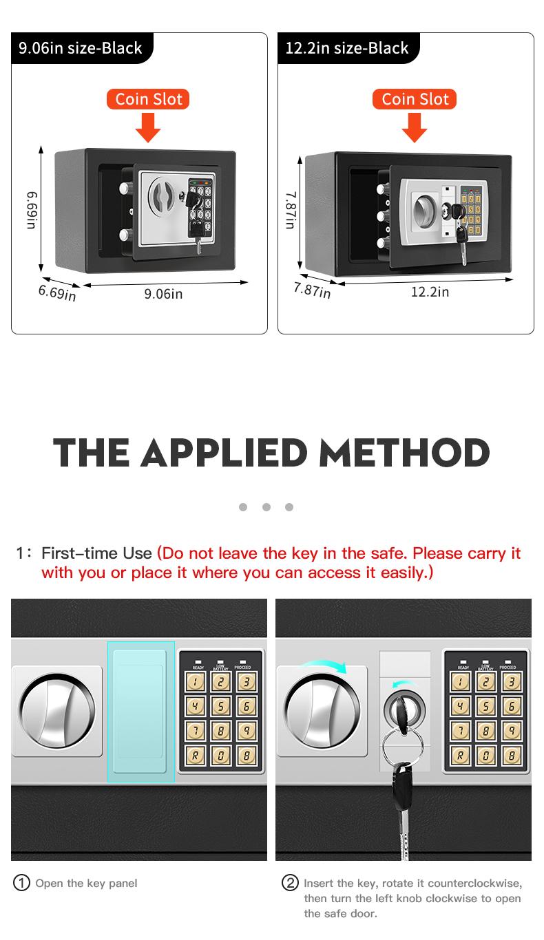 Electronic password Security Box， college dorm saferroomhome ，safe,storage,box office savings, anti-theft safes Mechanical safe box for money key lockbox safebox &mdash;&mdash;No batteries were provided