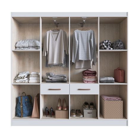 Ropero Niza 10 Puertas 2 Cajones Blanco Moveis Doripel