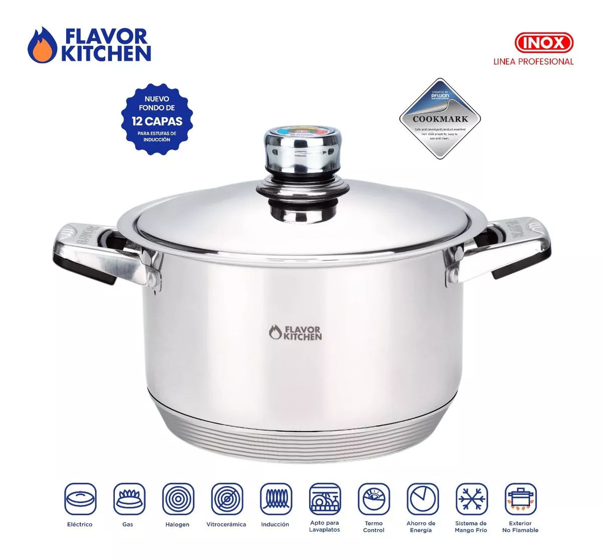 Batería De Cocina Flavor Kitchen Acero Inox Quirúrgico 26 Pz