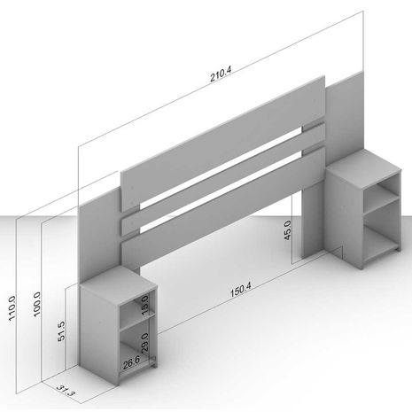 Cabecera + Veladores VIVA HOME Castaño