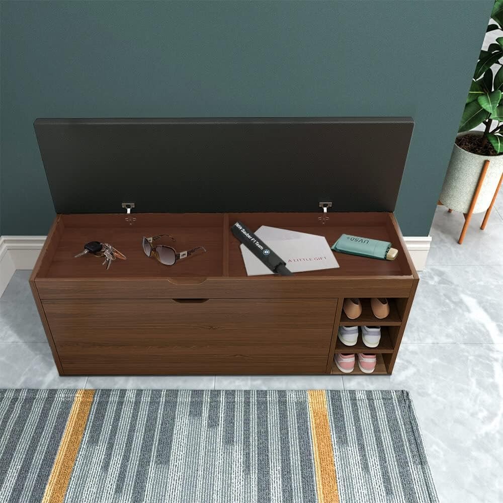 Shoe Rack, for Entryway with Sitting Stool Shoes Storage Cabinet for Entryway Shoes Rack Three-Tier Cabinet Suitable, Shoe Rack