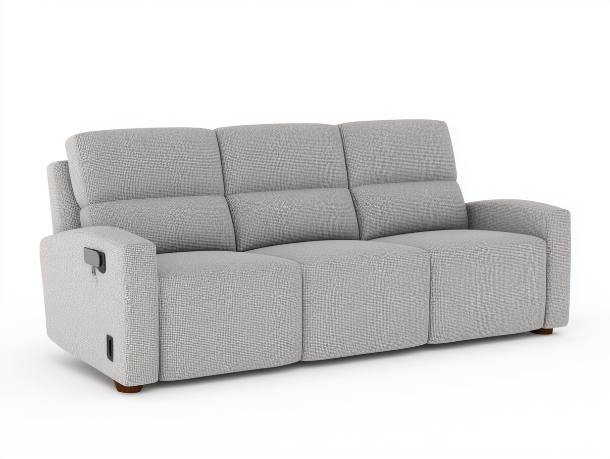 Divano reclinabile - tessuto - 215x96x102 cm - grigio chiaro - stile moderno- Loftmynest