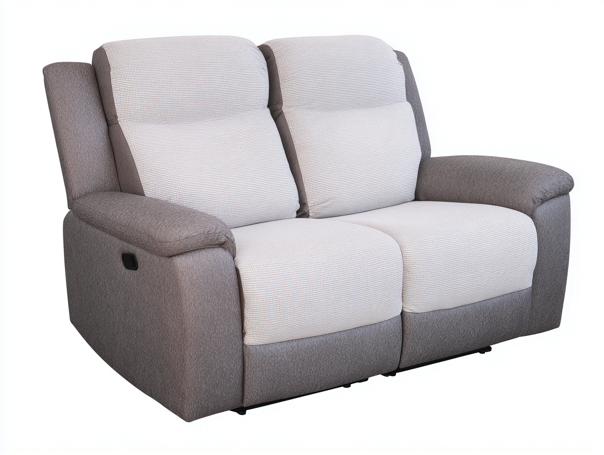 Divano reclinabile - tessuto - 158x94x100 cm - grigio chiaro-bianco - stile contemporaneo- Loftmynest