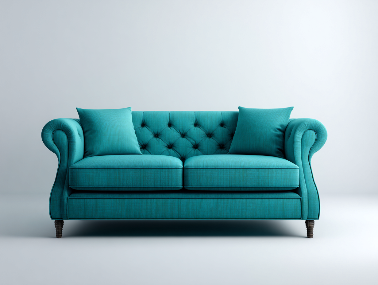 Divano a due posti-tessuto-178x88x92 cm-verde petrolio-stile classico- Loftmynest