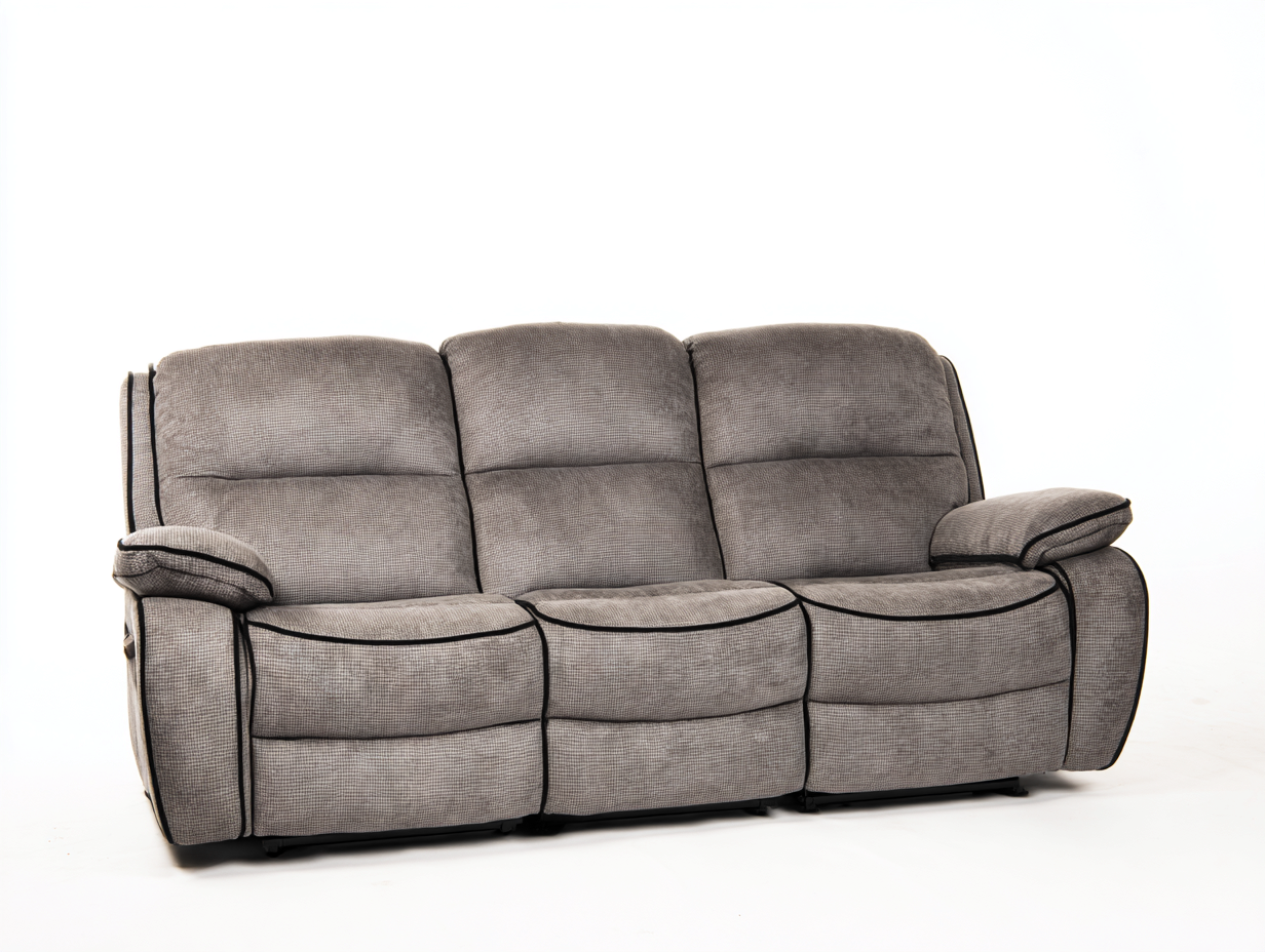 Divano reclinabile - tessuto - 218x97x103 cm - grigio - stile moderno- Loftmynest