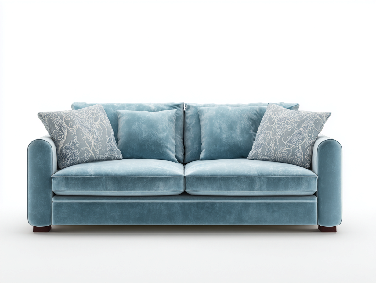 Divano a due posti-tessuto-veluto-182x90x88 cm-azzurro-design contemporaneo- Loftmynest