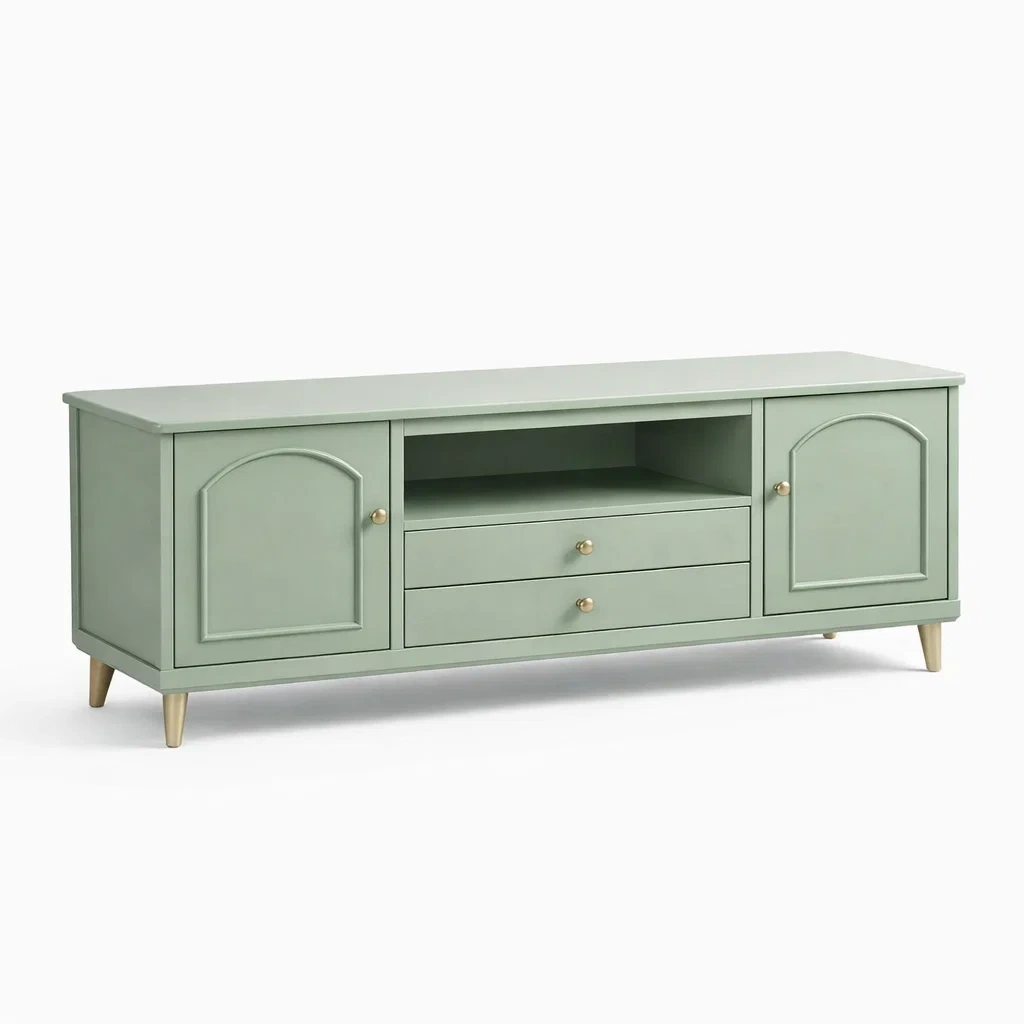 Mobile TV Classico Verde con Ante Sagomate-AlloyAbode