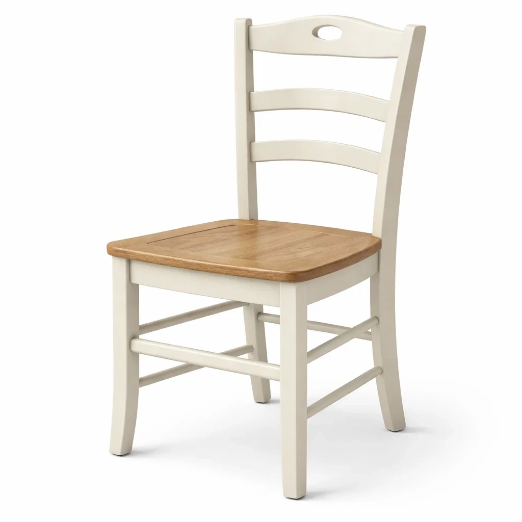 Sedia da Pranzo Classica in Legno Bianco e Rovere-AlloyAbode