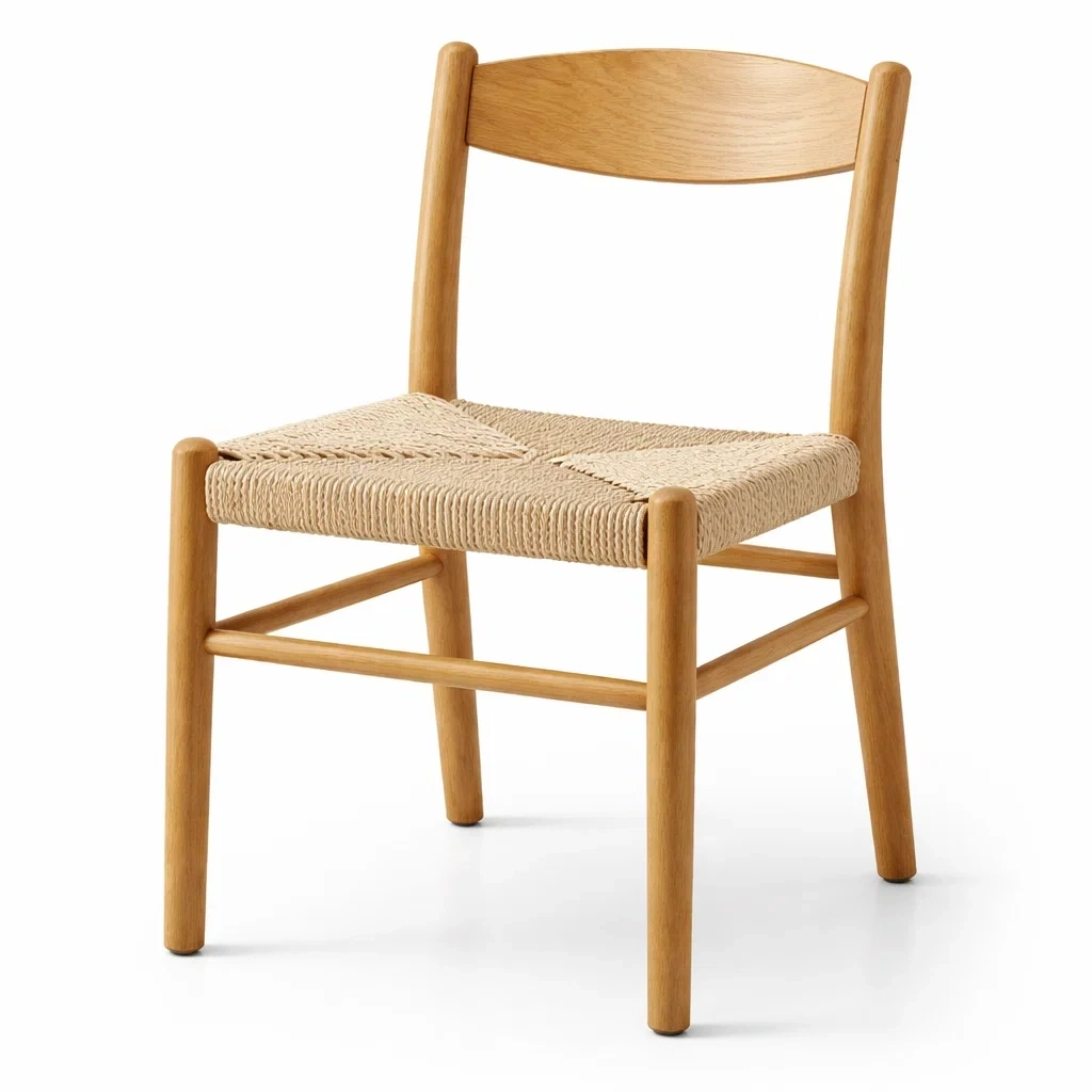 Sedia in Legno con Seduta Intrecciata in Corda-AlloyAbode