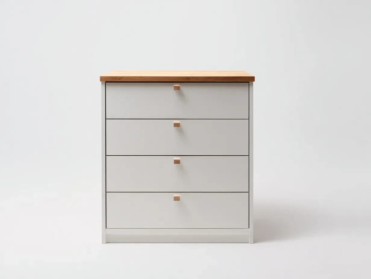 Commode - Bois - 65x45x90 cm - Blanc-Bois naturel - Style moderne-Casagohome