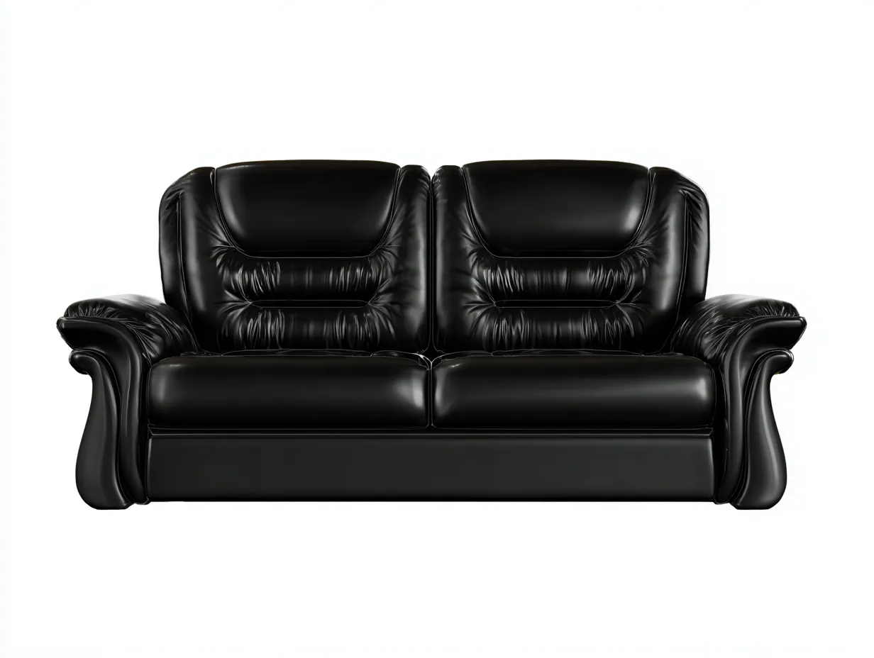 Canapé 2 places - Similicuir - 168x92x88 cm - Noir - Style contemporain-Casagohome