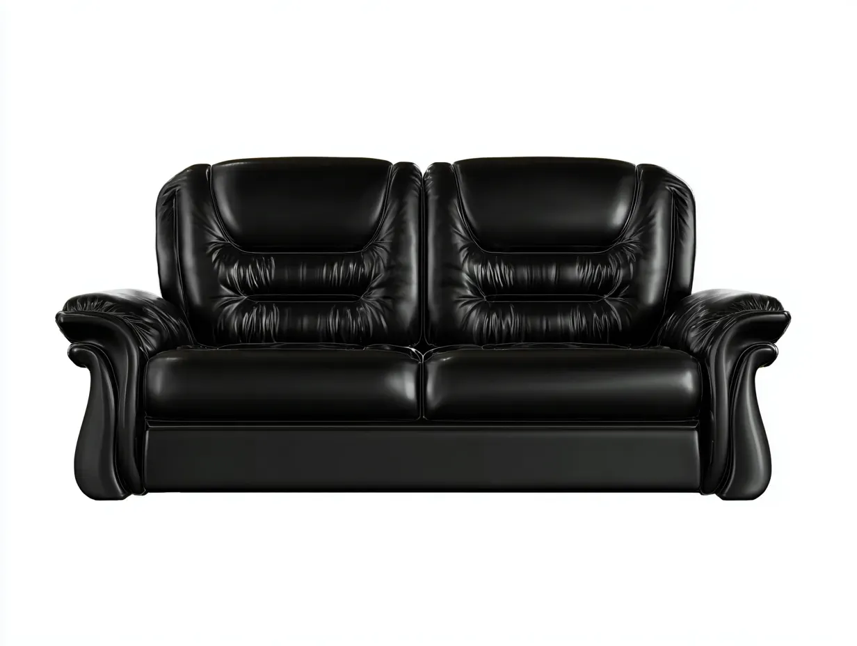 Canapé 2 places - Similicuir - 168x92x88 cm - Noir - Style contemporain-Casagohome