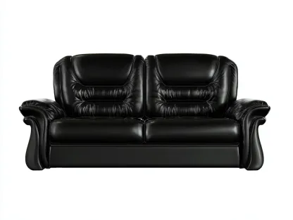 Canapé 2 places - Similicuir - 168x92x88 cm - Noir - Style contemporain-Casagohome