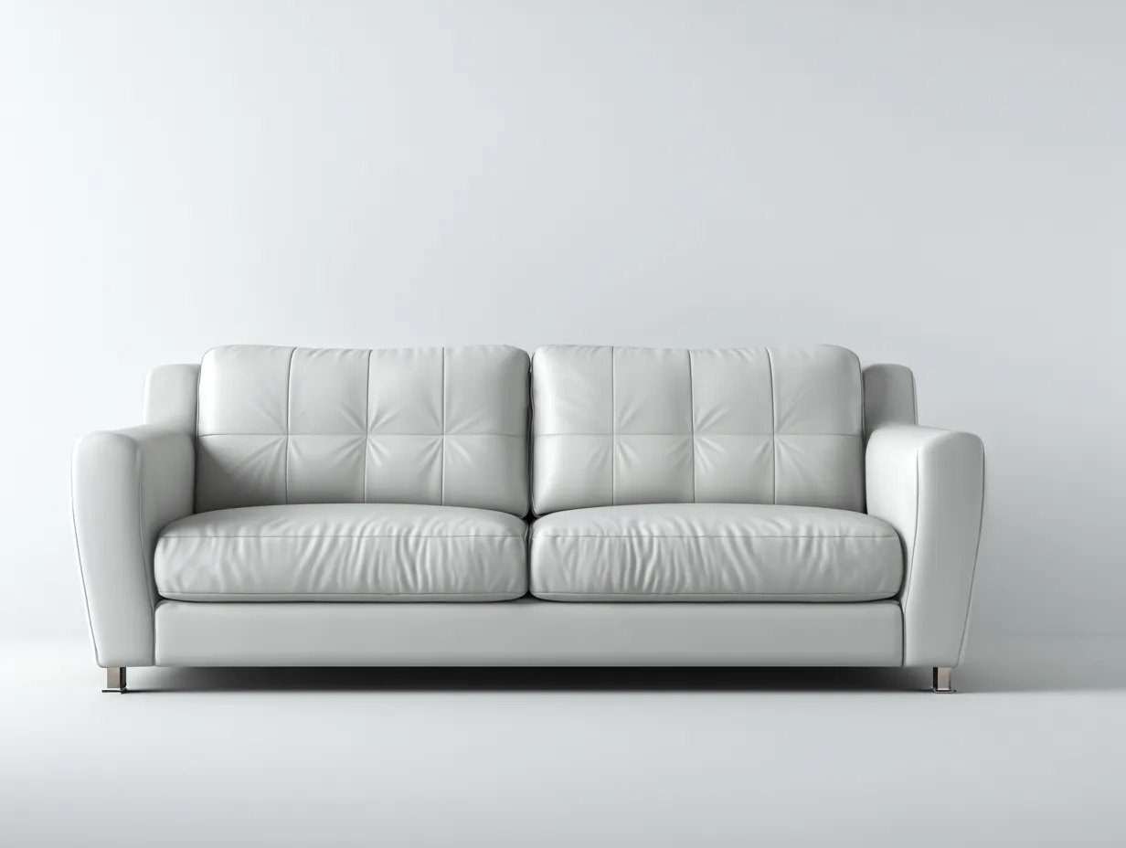 Canapé 2 places - Similicuir - 180x95x87 cm - Blanc cassé - Style moderne-Casagohome