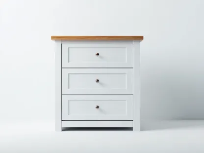 Commode - Bois - 62x42x85 cm - Blanc-Bois naturel - Style contemporain-Casagohome