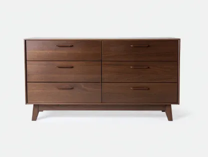 Commode - Bois - 142x42x76 cm - Marron noyer - Design moderne-Casagohome