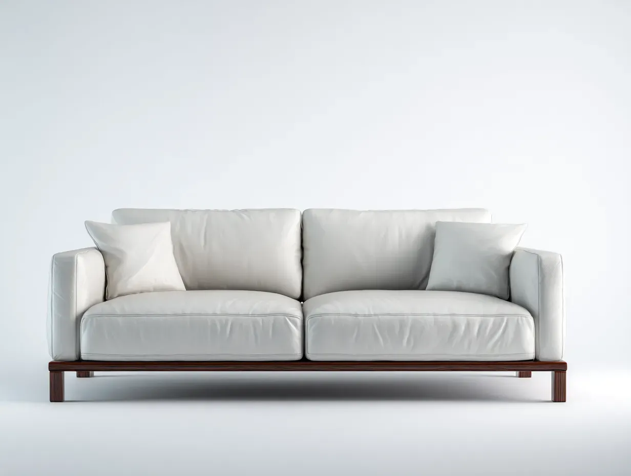 Canapé 2 places - Similicuir-Bois - 186x99x85 cm - Blanc - Style contemporain-Casagohome