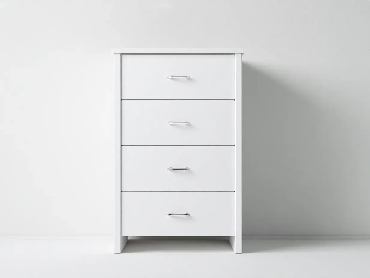 Commode - Bois - 58x38x95 cm - Blanc - Style moderne-Casagohome