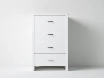 Commode - Bois - 58x38x95 cm - Blanc - Style moderne-Casagohome