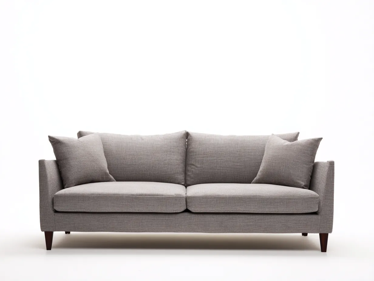 Canapé 2 places - Tissu - 182x98x86 cm - Gris - Style contemporain-Casagohome