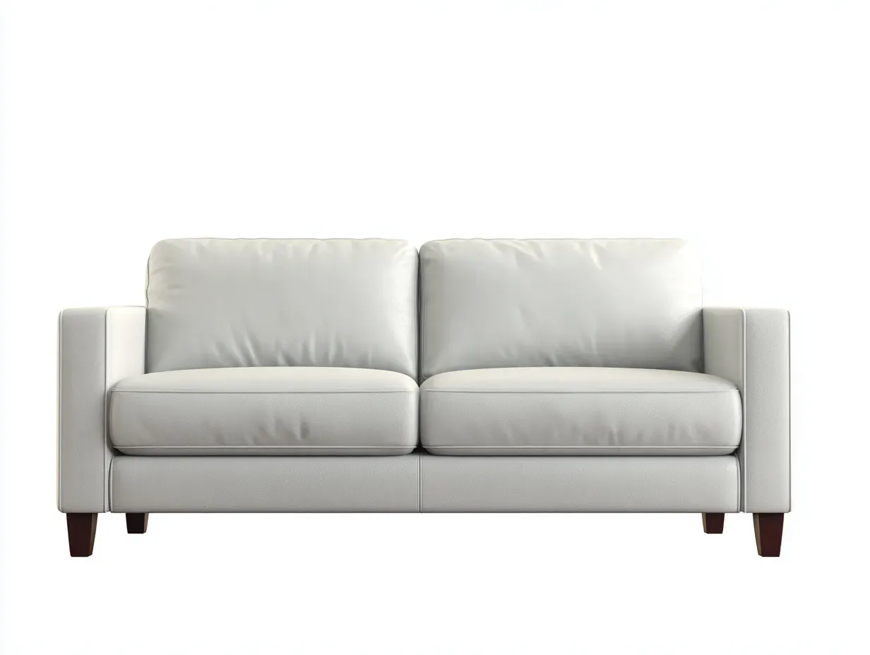 Canapé 2 places - Similicuir - 178x97x88 cm - Blanc - Style minimaliste-Casagohome