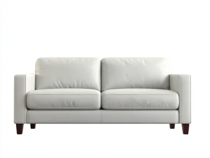 Canapé 2 places - Similicuir - 178x97x88 cm - Blanc - Style minimaliste-Casagohome