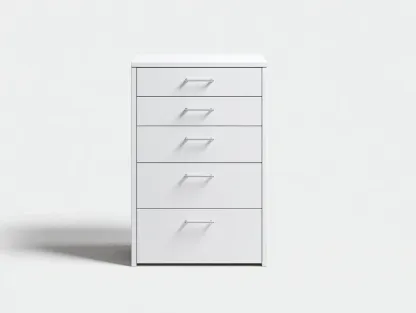 Commode - Bois - 60x40x110 cm - Blanc - Style moderne-Casagohome