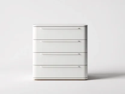 Commode - Bois - 68x42x88 cm - Blanc - Style contemporain-Casagohome