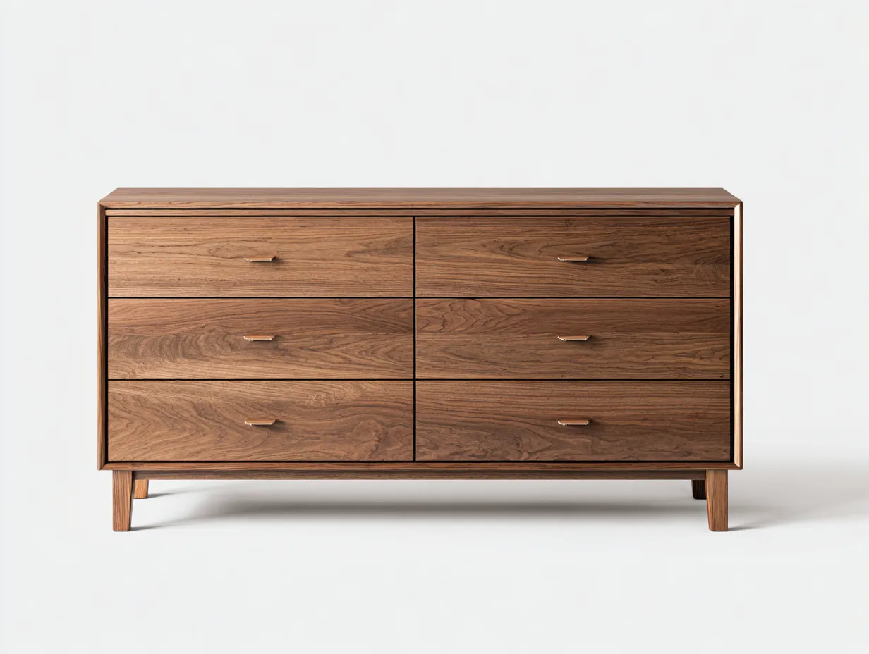 Commode - Bois - 148x44x77 cm - Marron noyer - Style moderne-Casagohome