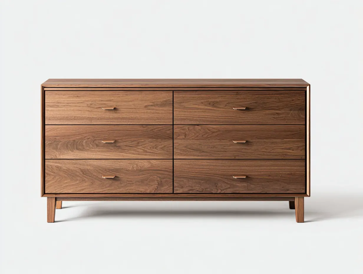 Commode - Bois - 148x44x77 cm - Marron noyer - Style moderne-Casagohome