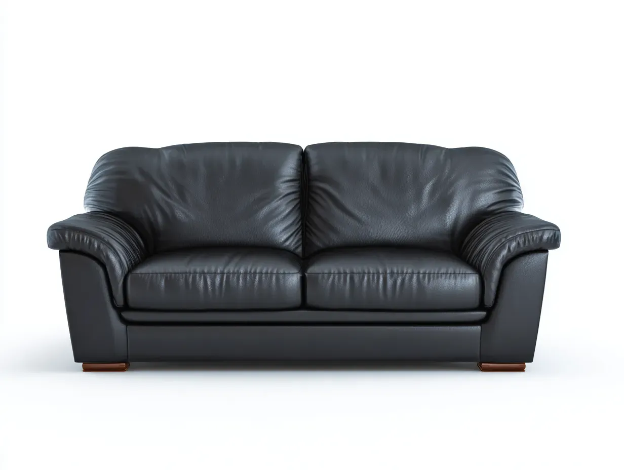 Canapé 2 places - Cuir synthétique - 176x96x92 cm - Noir - Style moderne-Casagohome