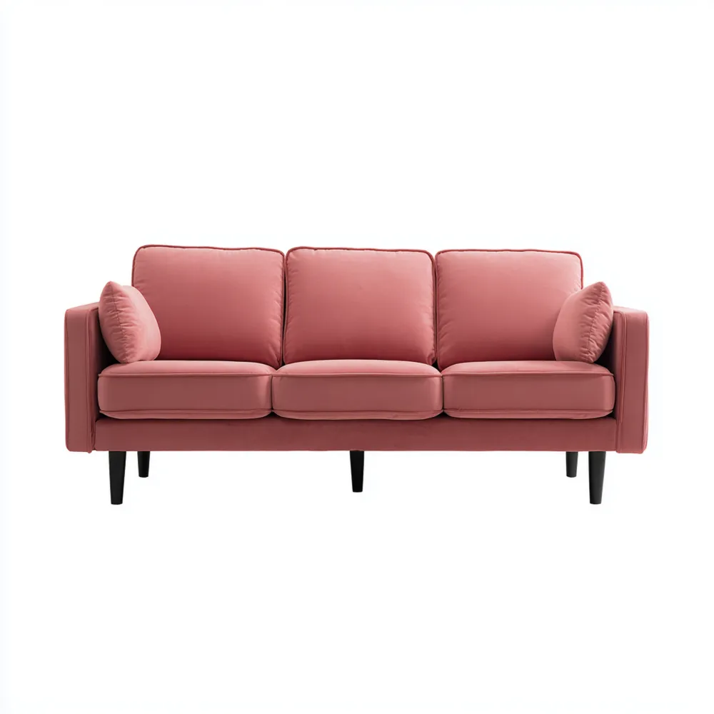 Canapé 3 places Tissu 200x85x90 cm - Rose - Design moderne