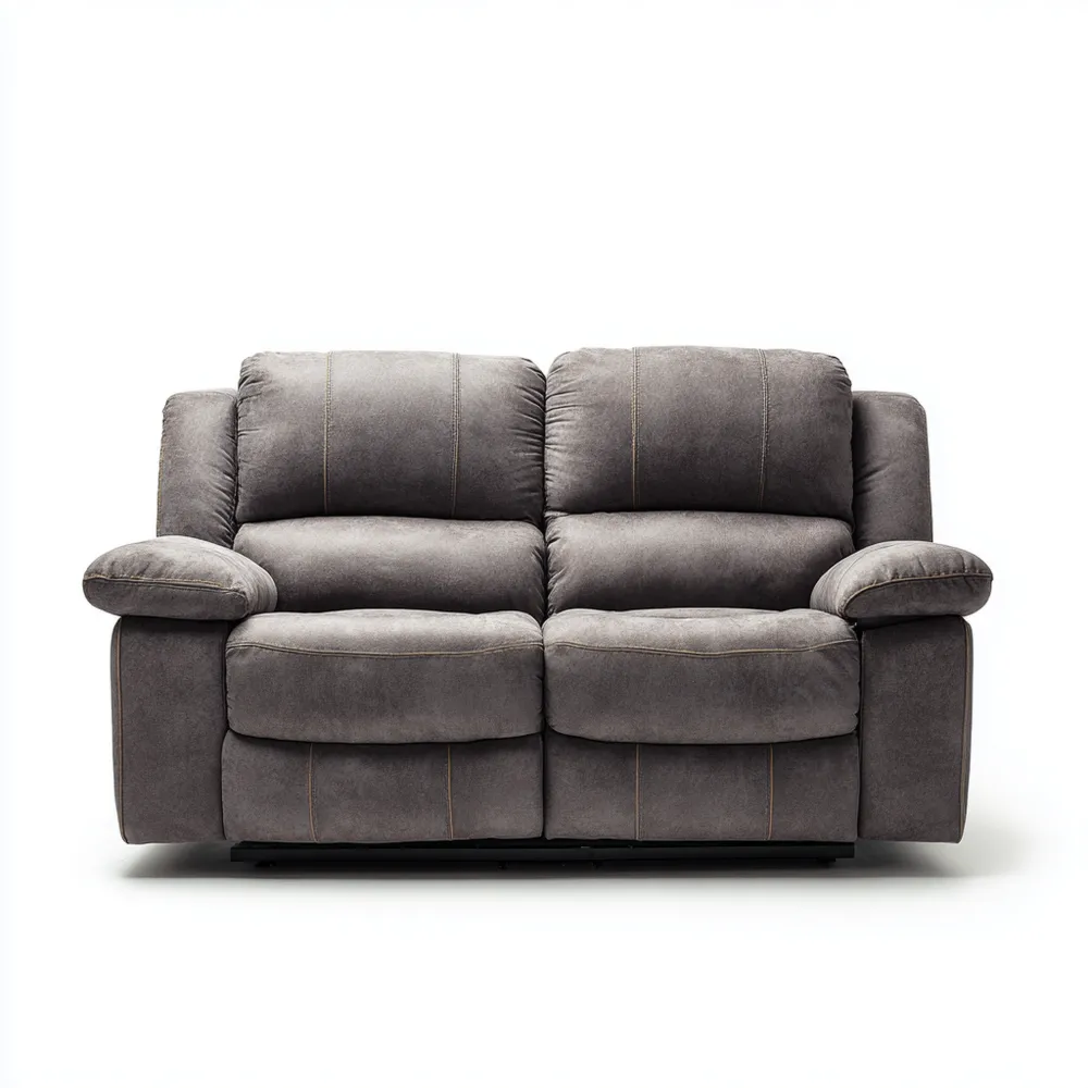 Canapé 2 places 150x90x100 cm - Tissu doux - Gris Foncé