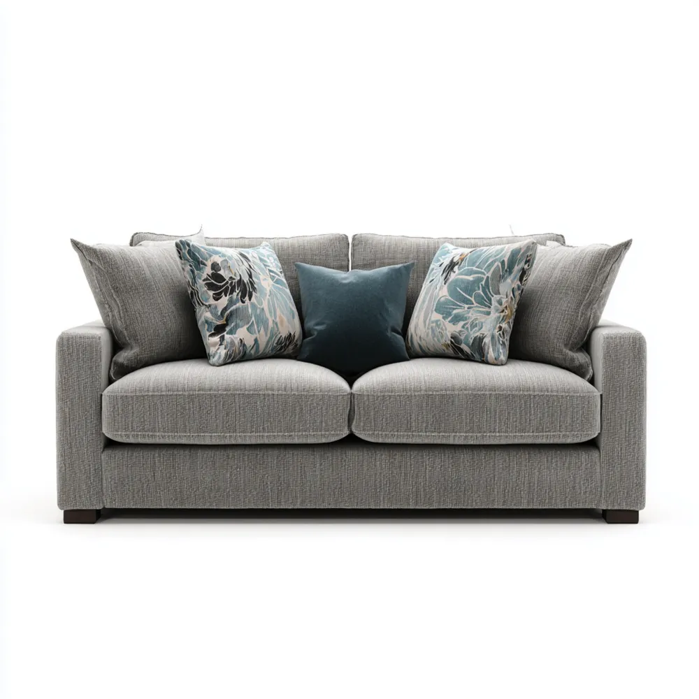 Canapé 2 places Tissu 150x85x90 cm – Gris – Design Contemporain