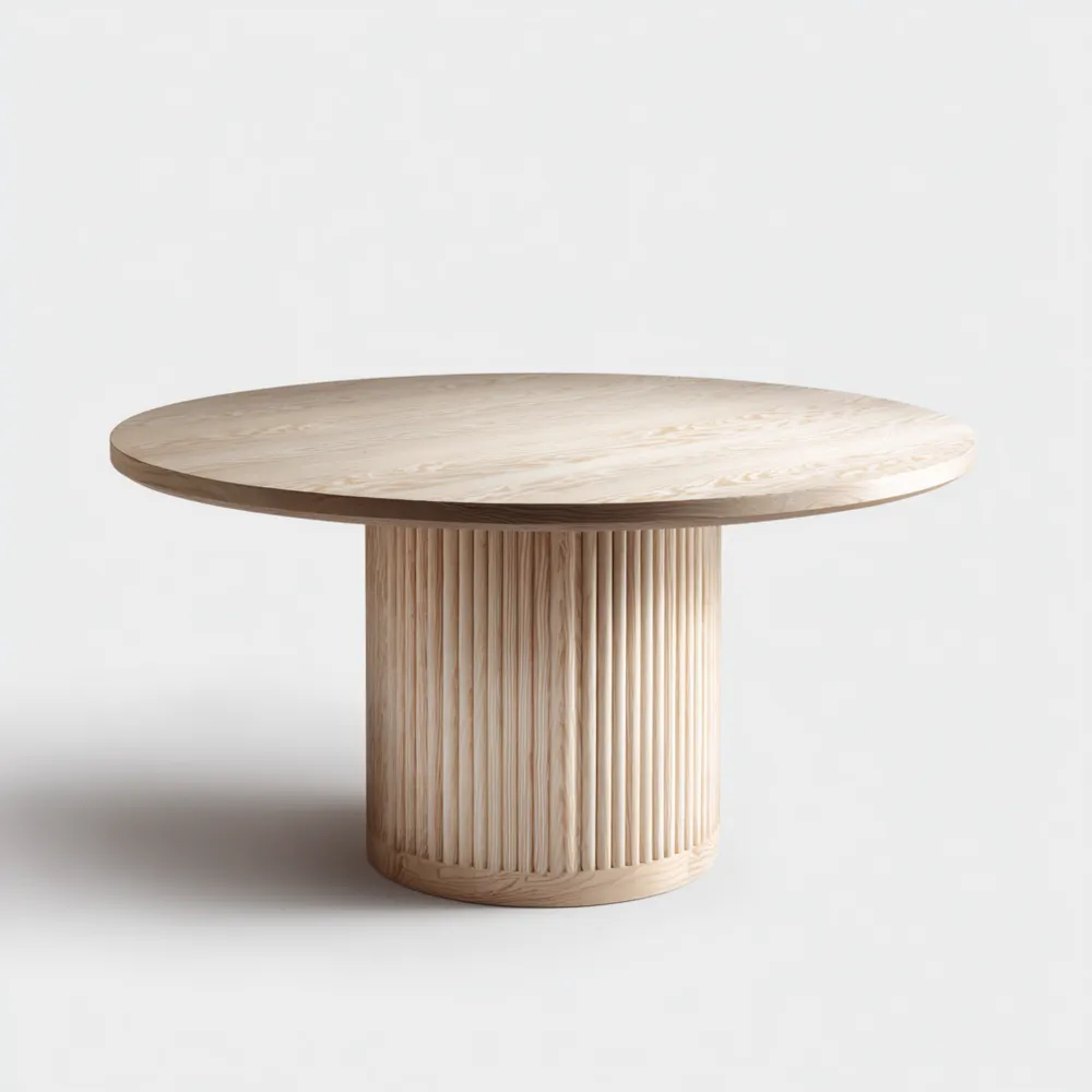 Table à manger ronde Bois Naturel 120x120x75 cm – Design contemporain