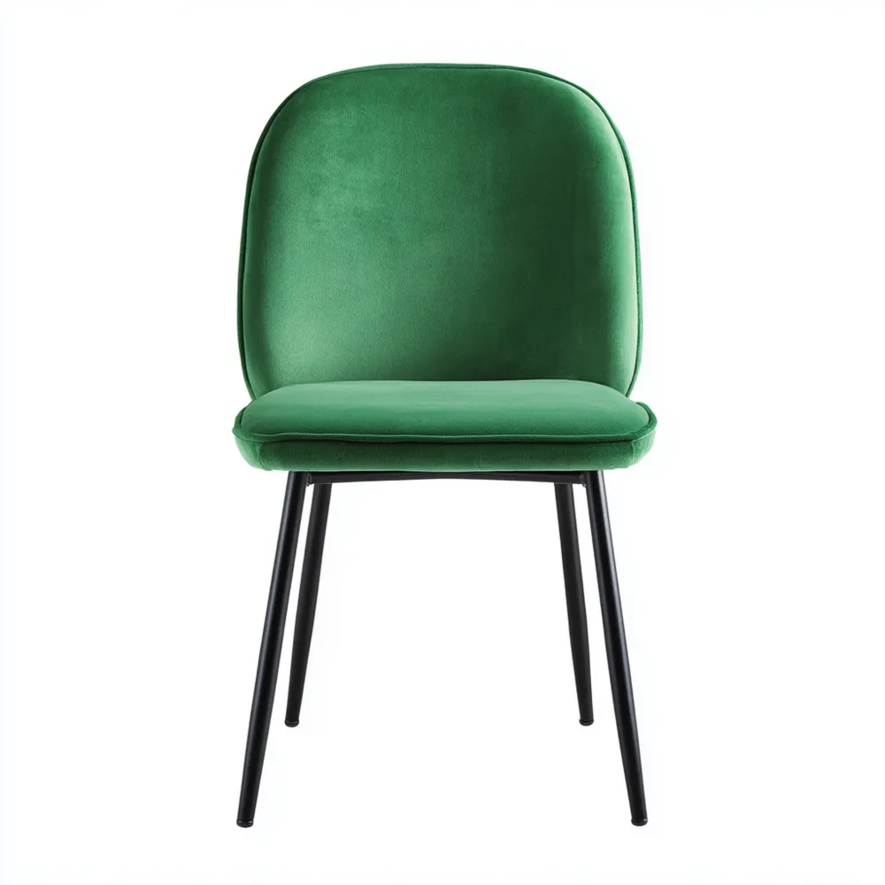 Chaise de salle à manger Velours 45x50x85 cm – Vert – Design Contemporain