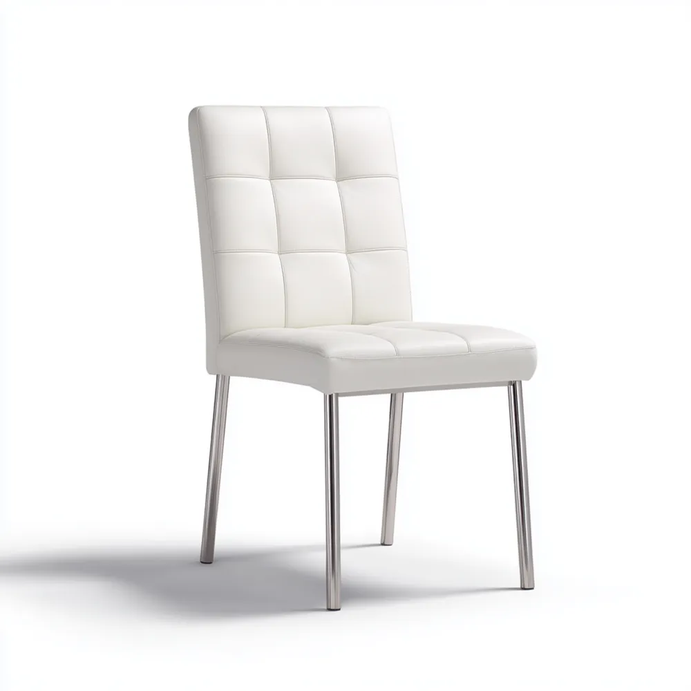 Chaise de salle à manger en cuir synthétique 45x52x88 cm - Blanc