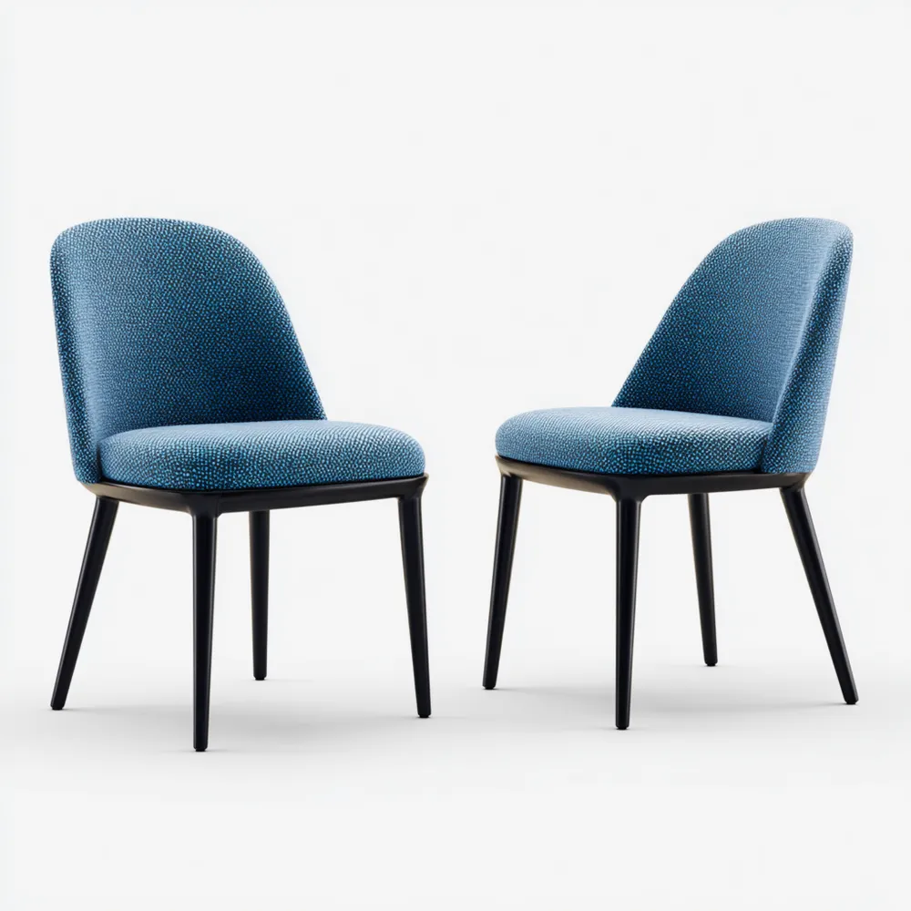 Chaise de salle à manger 50x55x85 cm - Tissu Bleu - Design Moderne