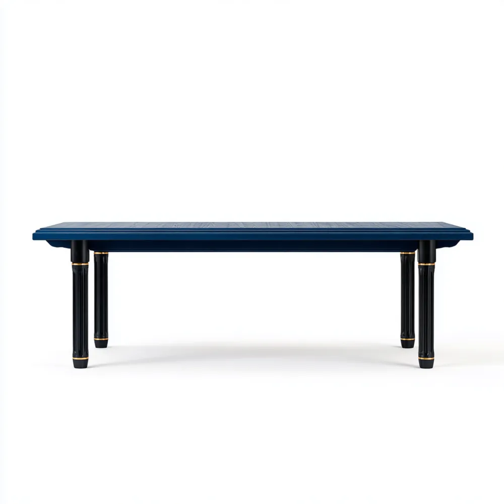 Table à manger Bois massif 200x100x75 cm – Bleu marine – Design moderne