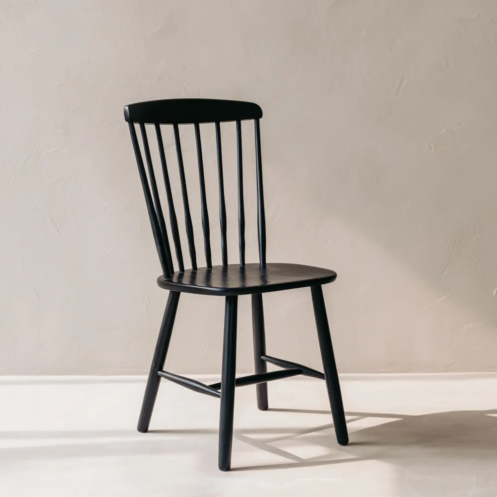 Chaise de salle à manger Bois Noir 45x50x90 cm - Design Classique