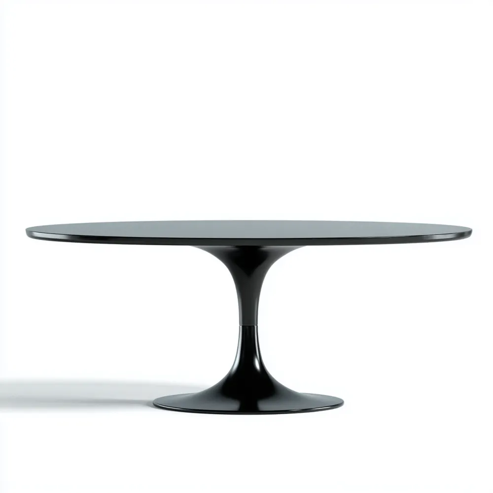 Table à manger ronde en métal 120x120x75 cm – Noir – Design moderne